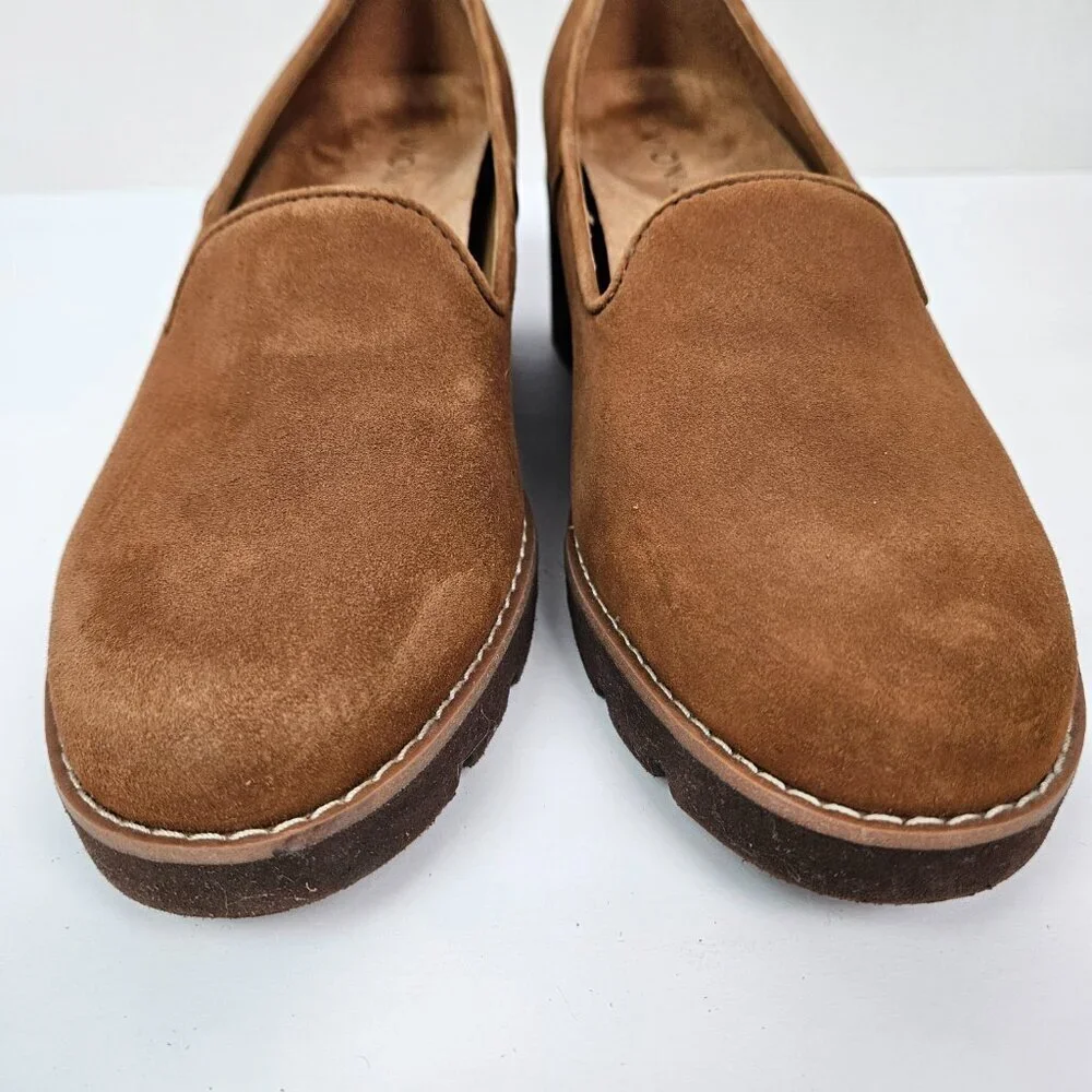 Vionic Brown Suede Willa Wedge Shoes‎ Arch Support Neutral Comfortable Lug Sole